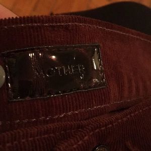 Burnt reddish-orangy-brown Mother corduroy pants